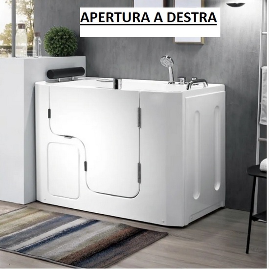 Vasca con porta dimensioni 130x69 cm versione destra o sinistra VA109