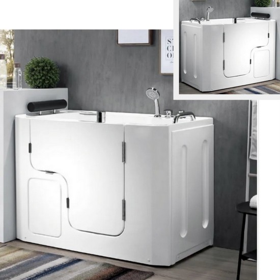 Vasca con porta dimensioni 130x69 cm versione destra o sinistra VA109