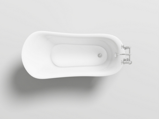 Vasca da bagno tradizionale freestanding misure 160x72x75cm con piedi cromati VA75