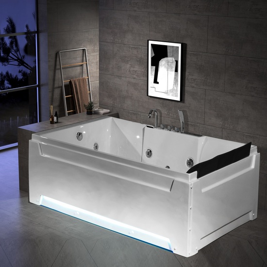 vasca_idromassaggio_185x125_full_dettagli__1640775146_383 185x125 cm full optional whirlpool tub with 24 water jets ozone therapy bluetooth VA106